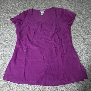 Doncaster Blouse Silk & Cotton Fuchsia Size 8 Old Money Minimalist Capsule